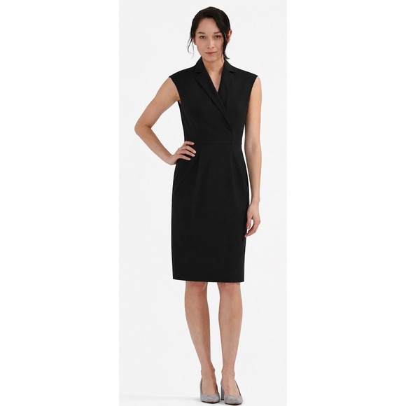 MM.LaFleur Dresses & Skirts - MM.LaFleur The Catherine Dress Black Wool Blend‎ Cap Sleeve Sheath Dress Size 0